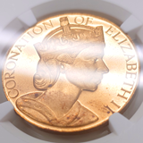 イギリス 1953年 銅メダル ギルト エリザベス2世戴冠 NGC MS65