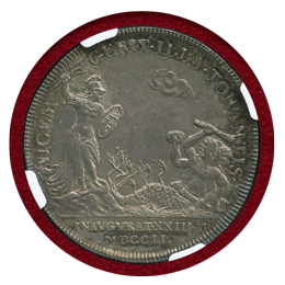 イギリス 1702年 銀メダル アン女王戴冠記念 コロネーション NGC MS62