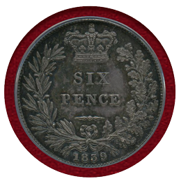 イギリス 1839年 6ペンス 銀貨 ヴィクトリア女王 プルーフ CGS 88