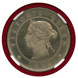 英領ジャマイカ 1869年 1/2ペニー 白銅貨 ヴィクトリア女王 NGC PF66