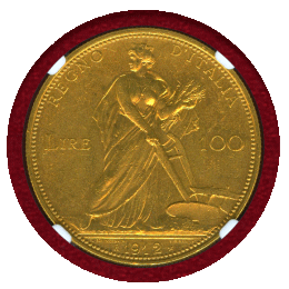 イタリア 1912R 100リレ 金貨 豊穣の女神 NGC MS62
