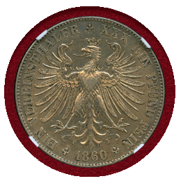 ドイツ フランクフルト 1860年 ターラー 銀貨 フランコニア NGC AU DETAILS