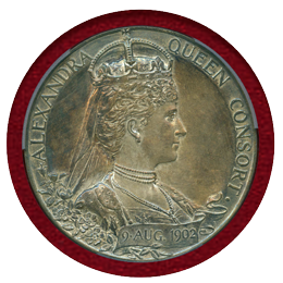 【SOLD】イギリス 1902年 銀メダル エドワード7世戴冠記念 PCGS SP63Matte