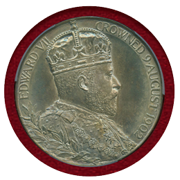 【SOLD】イギリス 1902年 銀メダル エドワード7世戴冠記念 PCGS SP63Matte
