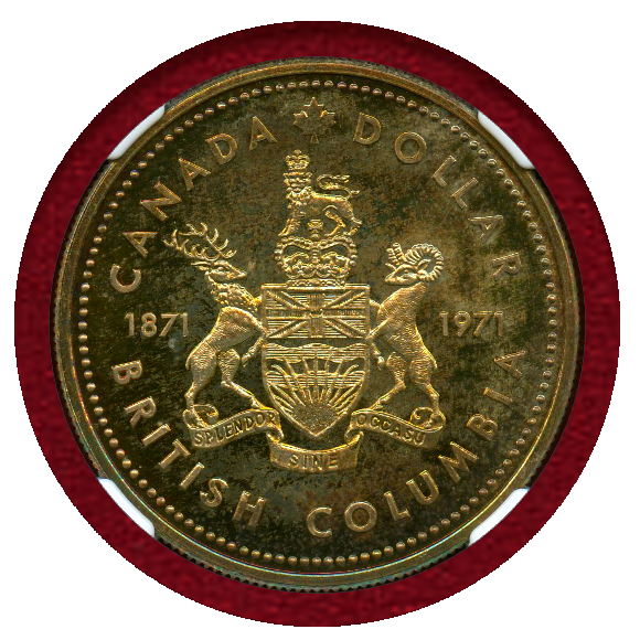カナダ 1958 ブリティッシュコロンビア 1ドル 銀貨 MS62 ヤングヤング