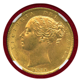 イギリス 1871年 ソブリン 金貨 ヴィクトリア ヤングヘッド シールド MS64