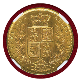 イギリス 1871年 ソブリン 金貨 ヴィクトリア ヤングヘッド シールド MS64