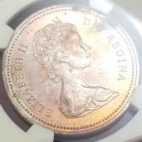 カナダ 1971年 1ドル 銀貨 ブリティッシュコロンビア NGC SP65