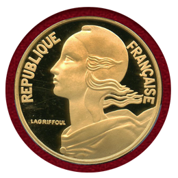 フランス 1975年 20サンチーム 金貨 ピエフォー マリアンヌ PCGS SP67