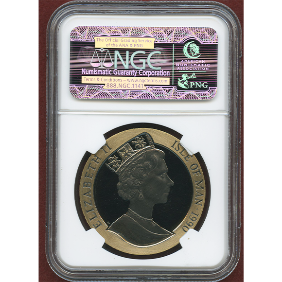 JCC | ジャパンコインキャビネット / マン島 1990年 クラウン 金貨 ペニーブラック切手150周年記念 NGC GEM PROOF