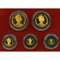 マン島 1988年 プルーフ金貨5枚セット キャットコイン マンクス