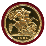 イギリス 1985年 1/2ソブリン 金貨 エリザベス2世 NGC PF70UC