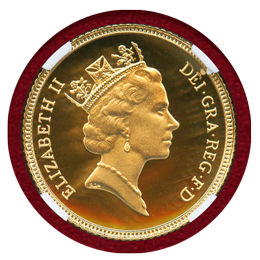 イギリス 1985年 1/2ソブリン 金貨 エリザベス2世 NGC PF70UC