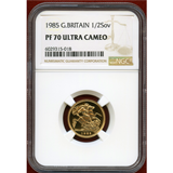イギリス 1985年 1/2ソブリン 金貨 エリザベス2世 NGC PF70UC