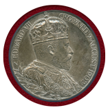 イギリス 1902年 銀メダル エドワード7世戴冠記念 NGC MS63MATTE