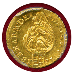 ハンガリー 1738年 1/4ダカット マドンナ金貨 カール3世 PCGS MS63