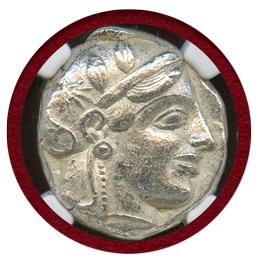 古代ギリシャ アッティカ アテネ 455-440BC 4ドラクマ フクロウ AU