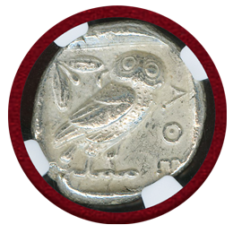 古代ギリシャ アッティカ アテネ 455-440BC 4ドラクマ フクロウ AU