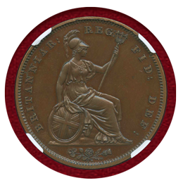 イギリス 1839年 ペニー銅貨 プルーフ ヴィクトリア女王 W.W. NGC PF64BN