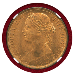 イギリス 1889年 ペニー 銅貨 ヴィクトリア バンヘッド NGC MS65RB