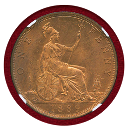 イギリス 1889年 ペニー 銅貨 ヴィクトリア バンヘッド NGC MS65RB