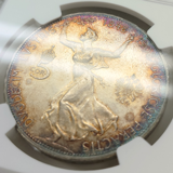 オーストリア 1908年 5コロナ銀貨 フランツヨーゼフ治世60周年 MS62