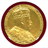 イギリス 1902年 金メダル エドワード7世戴冠記念 NGC UND