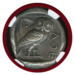 古代ギリシャ アッティカ アテネ 455-440BC 4ドラクマ フクロウ AU