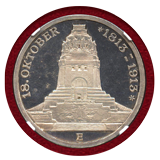 ドイツ ザクセン 1913E 3マルク 銀貨 ライプツィヒの戦い100周年 NGC PF63CAM