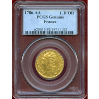 フランス 1786AA ルイドール 金貨 ルイ16世 PCGS Genuine