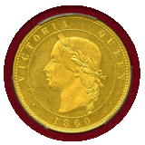 【SOLD】イギリス 1860年 1ペニー ギルト 銅貨 試作 ヴィクトリア PCGS PR64