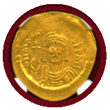 ビザンチン帝国 582-602 ソリダス 金貨 マウリキウス・ティベリウス NGC AU