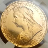 イギリス 1893年 5ポンド 金貨 ヴィクトリア オールドヘッド NGC UNC DETAILS