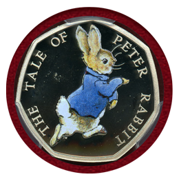 イギリス 2017年 50ペンス銀貨 ピーター・ラビット PCGS PR67DCAM
