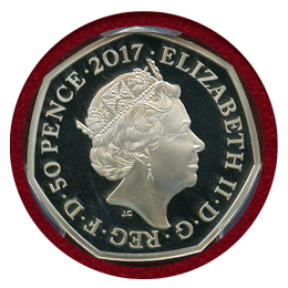イギリス 2017年 50ペンス銀貨 ピーター・ラビット PCGS PR67DCAM