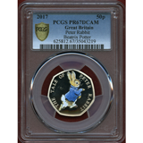 イギリス 2017年 50ペンス銀貨 ピーター・ラビット PCGS PR67DCAM