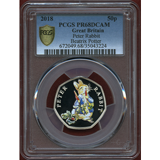 イギリス 2018年 50ペンス銀貨 ピーター・ラビット PCGS PR68DCAM
