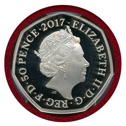 イギリス 2017年 50ペンス銀貨 ベンジャミン・バニー PCGS PR68DCAM