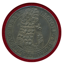 神聖ローマ帝国 オーストリア 1701年 ターラー銀貨 レオポルト1世 PCGS MS62