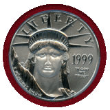 アメリカ 1999年 $100 プラチナ貨 自由の女神 PCGS MS69