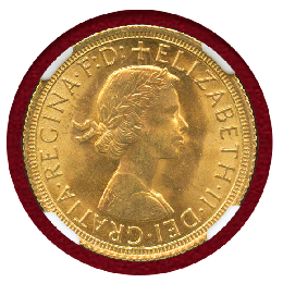 イギリス 1966年 ソブリン 金貨 エリザベス2世 NGC MS65