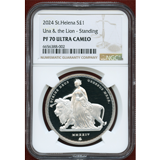 セントヘレナ 2024年 1ポンド(1oz) 銀貨 ウナとライオン NGC PF70UC