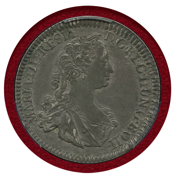 JCC | ジャパンコインキャビネット / オーストリア 1744年 1/4ターラー銀貨 マリアテレジア PCGS MS62