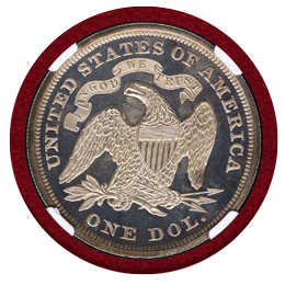 アメリカ 1866年 $1 銀貨 シーテッドリバティ NGC PF64CAMEO