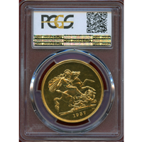 イギリス 1937年 5ポンド 金貨 ジョージ6世 PCGS PR62