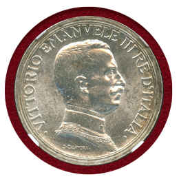 イタリア 1915R 2リレ 銀貨 エマヌエレ3世 クァドリガ NGC MS63