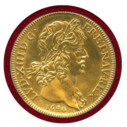 フランス 1640(1972) 10ルイドール金貨 ルイ13世 リプロダクション PCGS MS67