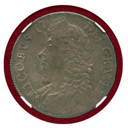 イギリス 1688年 クラウン 銀貨 ジェームズ2世 NGC MS61
