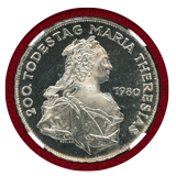 オーストリア 1980年 500シリング銀貨 マリア・テレジア 没後200年 NGC PF68UC