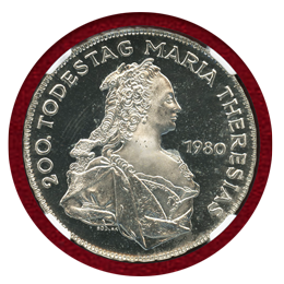 オーストリア 1980年 500シリング銀貨 マリア・テレジア 没後200年 NGC PF68UC